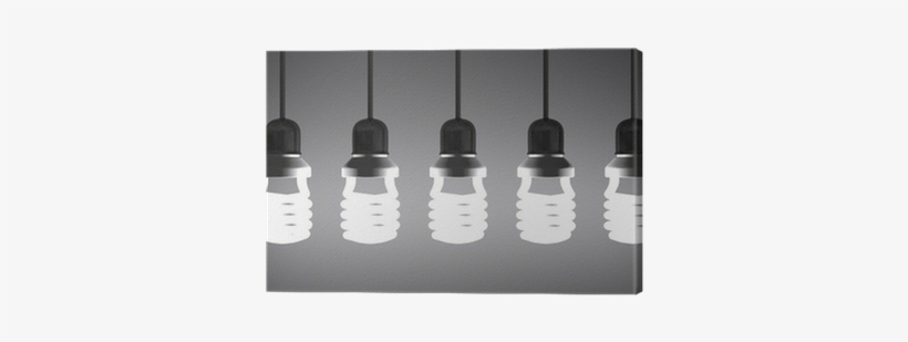 Hanging Glowing Spiral Light Bulbs On Gray Canvas Print - Incandescent Light Bulb, transparent png #2589701