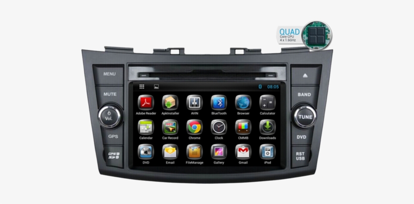 New Radio Dvd Gps Hd Quad Core Android Suzuki Swift - Radio Suzuki Swift 2010, transparent png #2589883