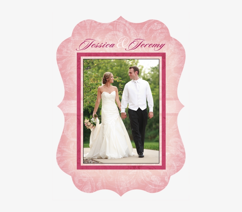 Pink And Fuschia Wedding Thank You Card - Photograph, transparent png #2590097