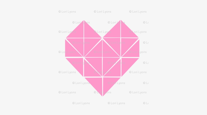 Geometric Heart In Pink Back - Abstract Geometric Heart Png, transparent png #2590496