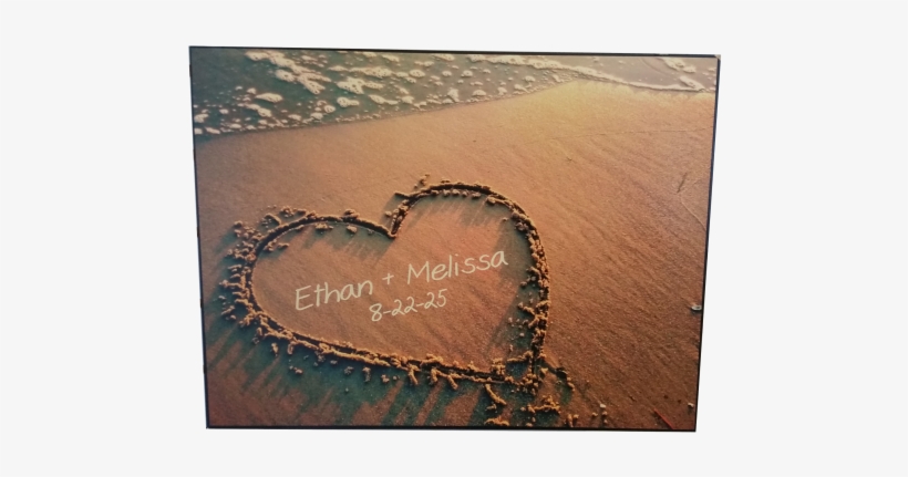 Heart In Beach Sand Personalized Wall Art, transparent png #2590826