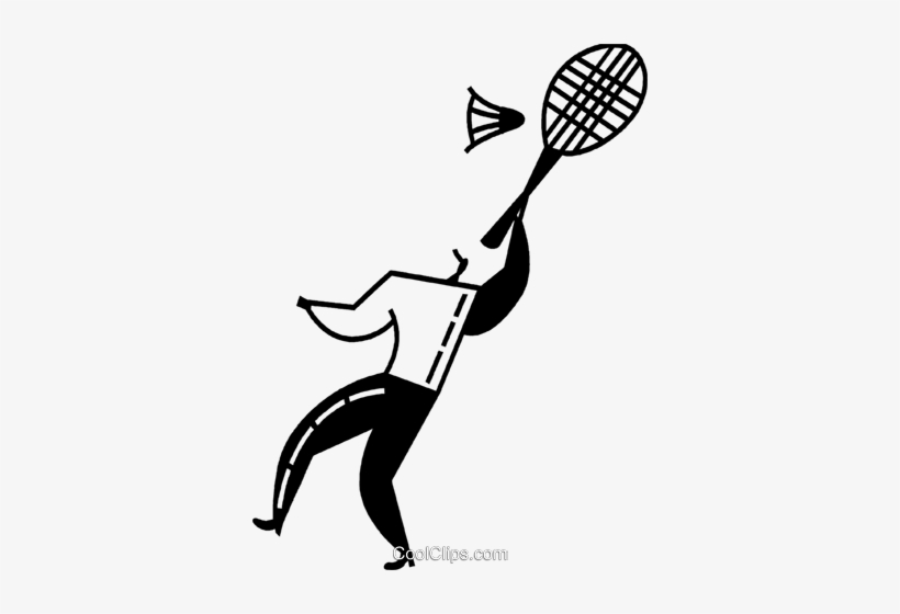 Badminton Player Royalty Free Vector Clip Art Illustration - Tennis Racket, transparent png #2591475