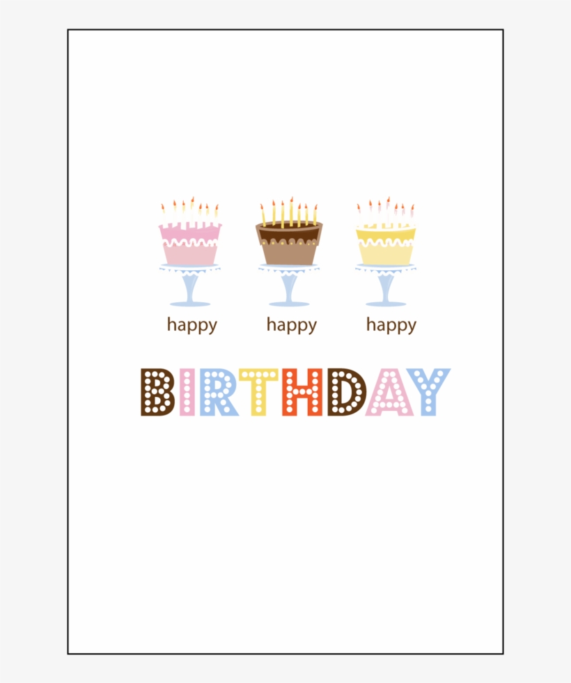 Three Cakes Birthday Card Set, transparent png #2591911