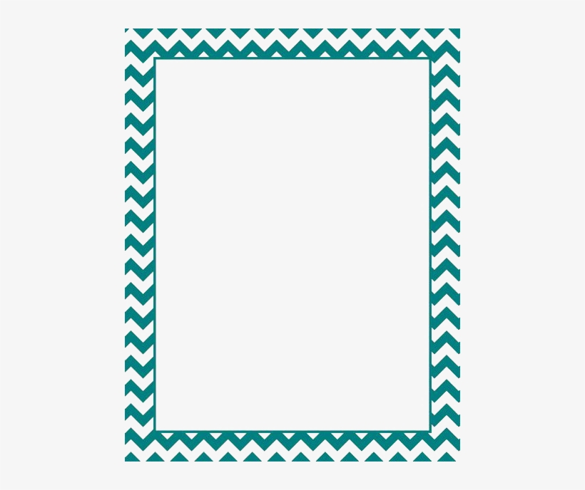 Teal Border Frame Png File - Green Chevron Page Border, transparent png #2592119