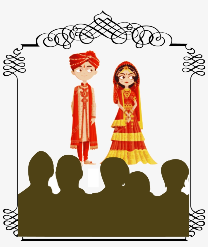 Arranged Marriages - Cartoon Indian Wedding Couple, transparent png #2593143