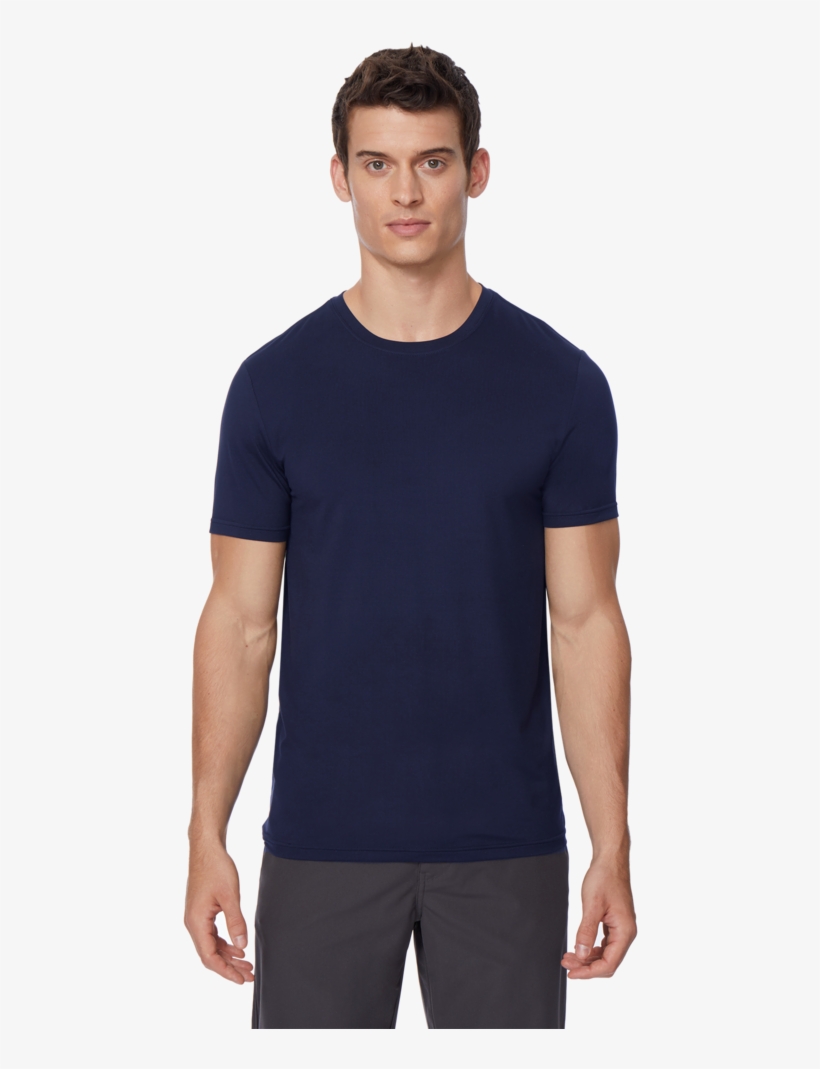 Men's Cool Solid Crew Neck Tee Shirt - T-shirt, transparent png #2595216
