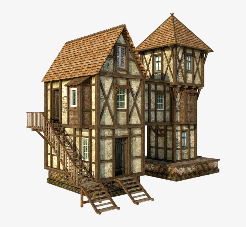 Medieval House 1c - Transparent Medieval House, transparent png #2595838