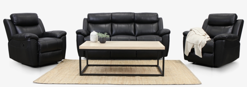 Bella Black Leather Sofa Suite, transparent png #2596725