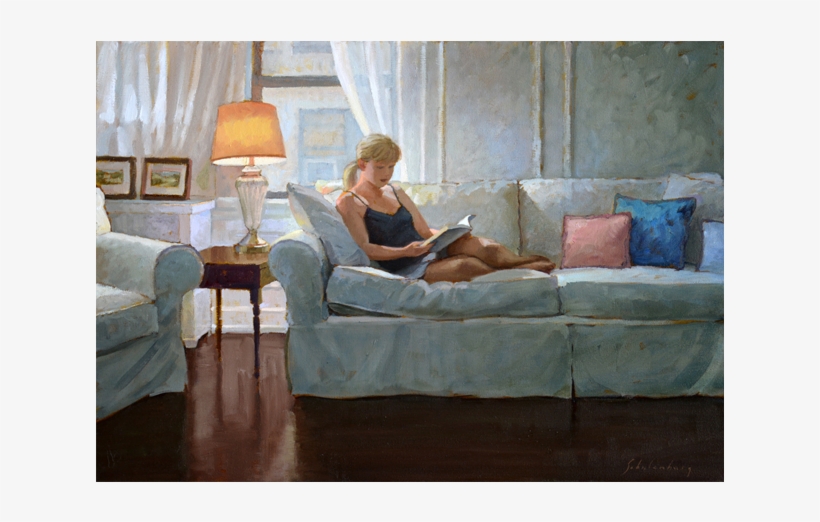 Reading On The Couch - Studio Couch, transparent png #2596855