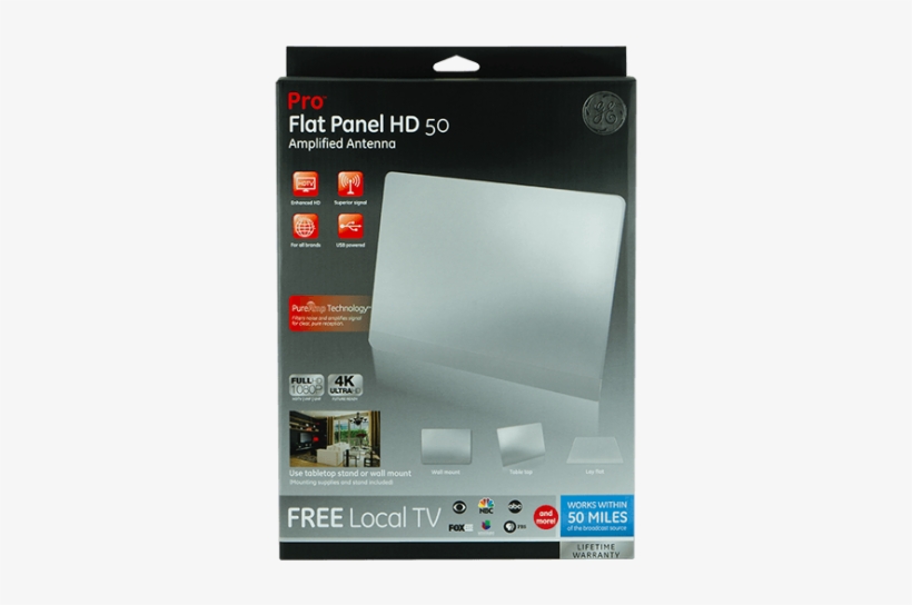Ge Pro Flat Panel Hd 50 Antenna, transparent png #2597724