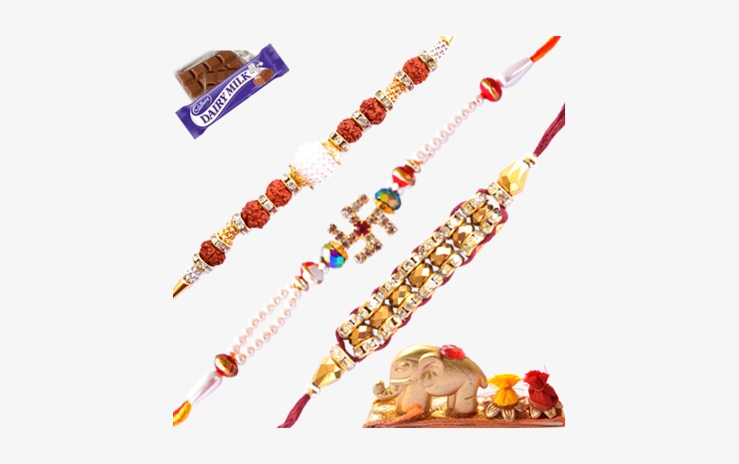 Spiritual Rudraksh And Swastik Rakhi With Fancy Rakhi - Cadbury Dairy Milk Chocolate Bars, 12-count, transparent png #2597881