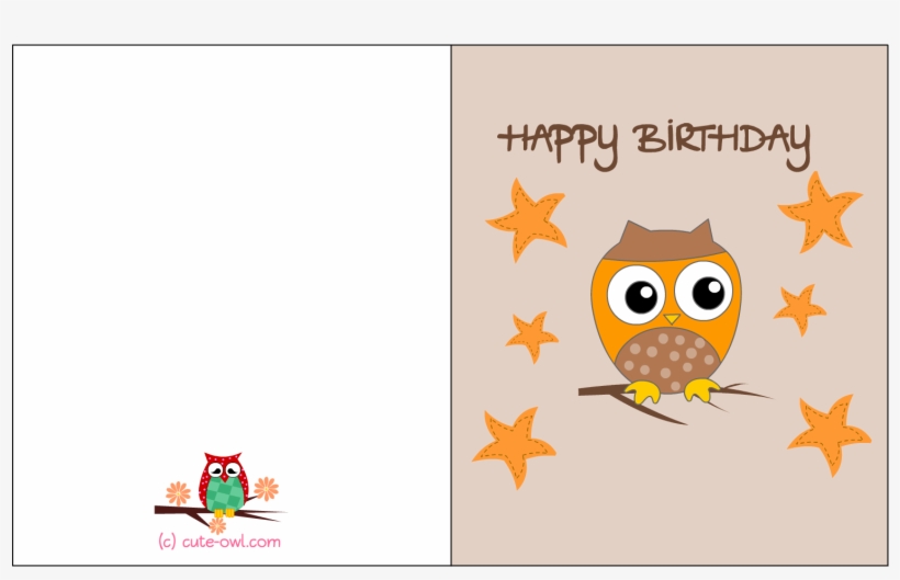 Happy Birthday Printable Free Owl Birthday Cards, transparent png #2598541