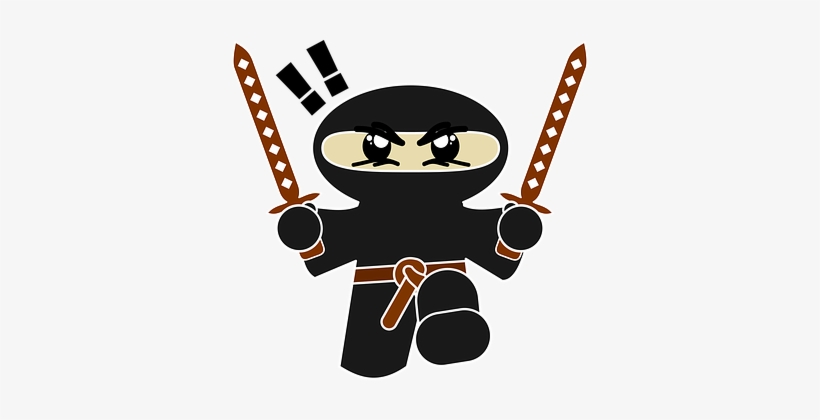 Ninja Comic Character Funny Asian Swords W - Ninja Clipart, transparent png #2598647