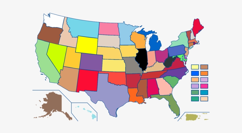 Alternative Names Of Crayola Crayons - Right Turn On Red Map Us, transparent png #2598665