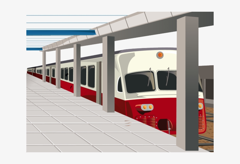 Railway Station Clipart Rail Transport - Train Station Clipart Png, transparent png #2598896