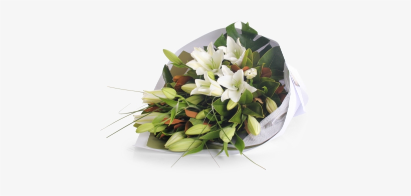 White Oriental Lily Bouquet - Lily Bouquet Png, transparent png #2599153
