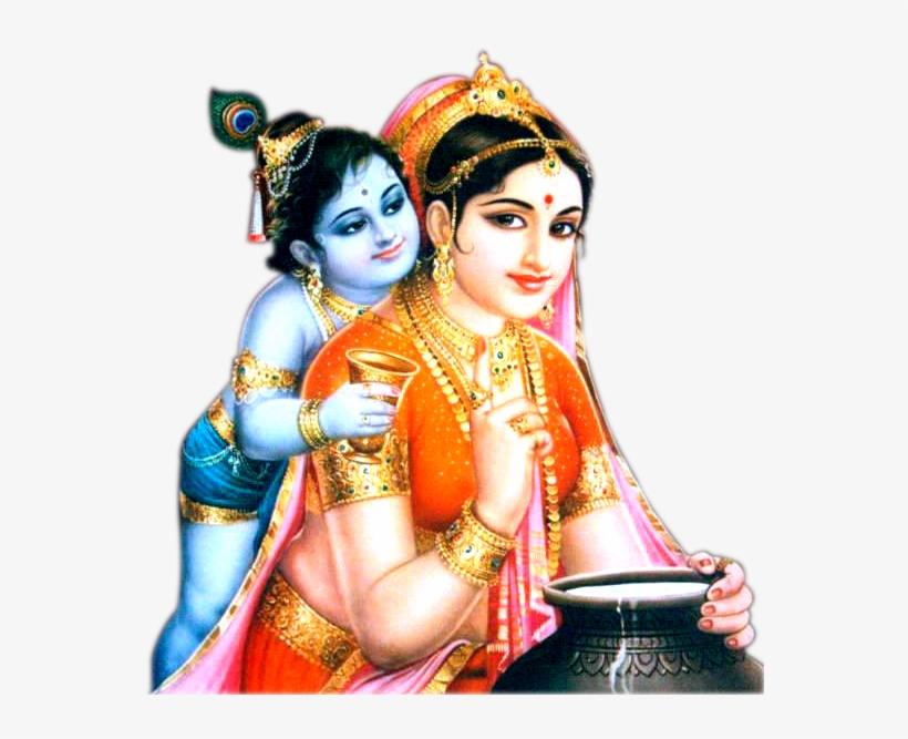 Krishnan Png With Mother Yashoda - Sri Krishna With Mother, transparent png #260272