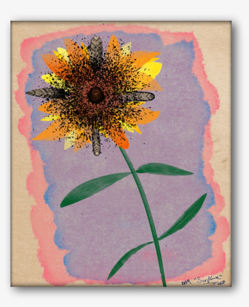 Sunflower2b - Drawing, transparent png #260389