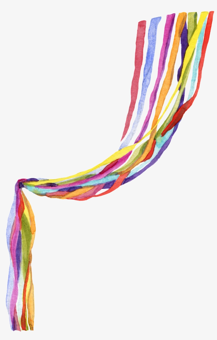 This Graphics Is Hand Painted Colorful Ribbon Png Transparent - Ribbon ...