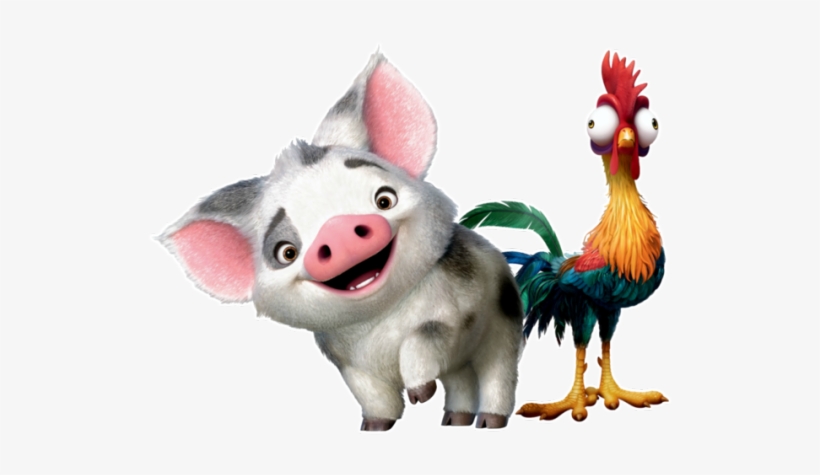 Pua Moana Png Png Black And White Library - Moana Pig And Chicken, transparent png #261173