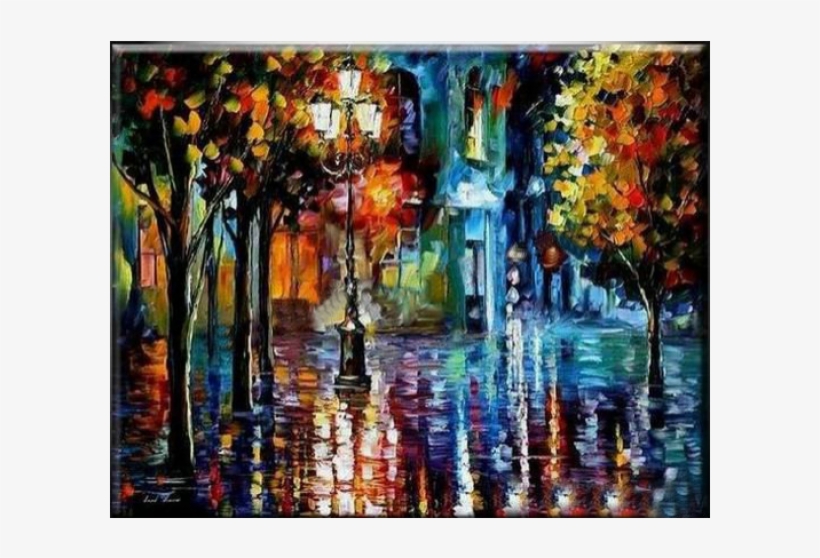 Old Streets - Palette Knife Oil Painting On Canvas, transparent png #261482