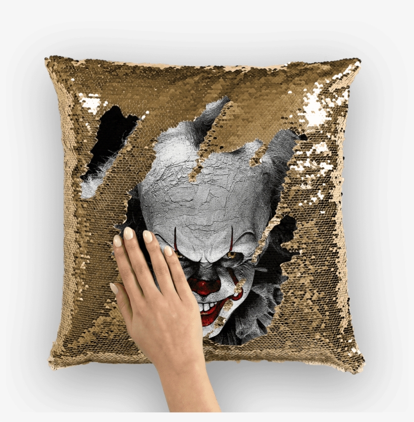 "pennywise Face ﻿sequin Cushion Cover\ - Cushion, transparent png #261484