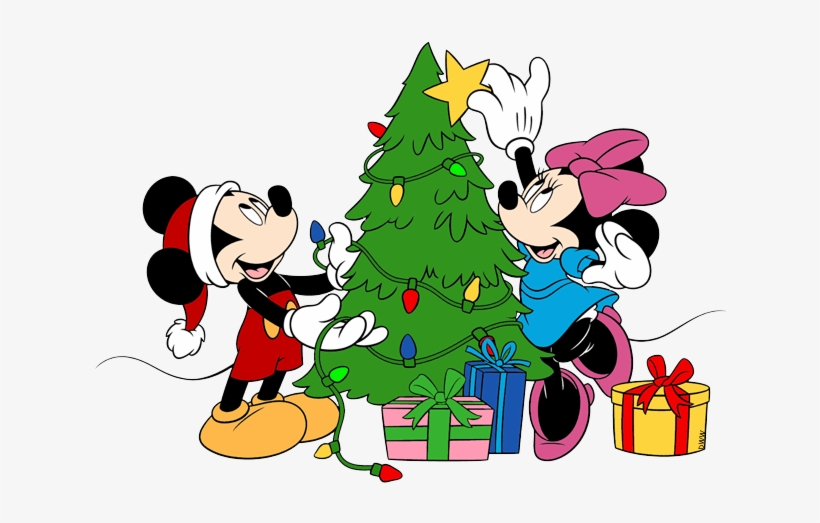 Mickey Christmas Tree Clipart - Mickey Mouse And Minnie Christmas, transparent png #261819