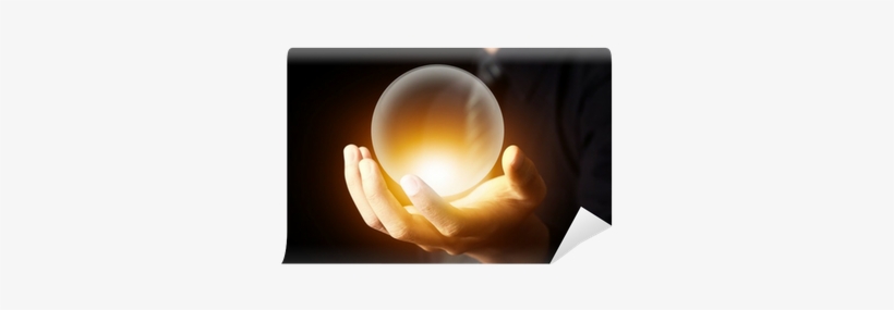 Businessman Hand Holding A Crystal Ball Wall Mural - Psychic Abilities: We All Have, transparent png #261912