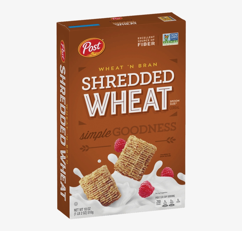 Shredded Wheat Wheat 'n Bran - Post Frosted Shredded Wheat Cereal 7 Oz. Box, transparent png #263202
