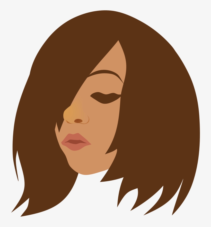 Beauty, Brunette, Face, Girl, Head, Woman - Girl With No Face Long Brown Hair, transparent png #263381