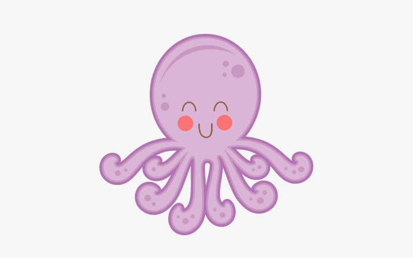 Large Happy-octopus - Cute Octopus Clipart Png, transparent png #263537