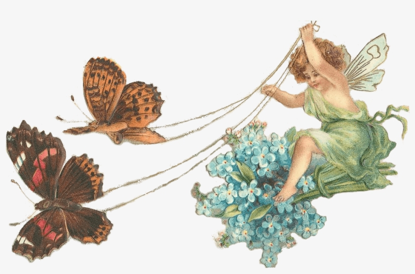 Fairy With Butterflies Transparent Png - Fairy Butterfly Transparent Png, transparent png #263608