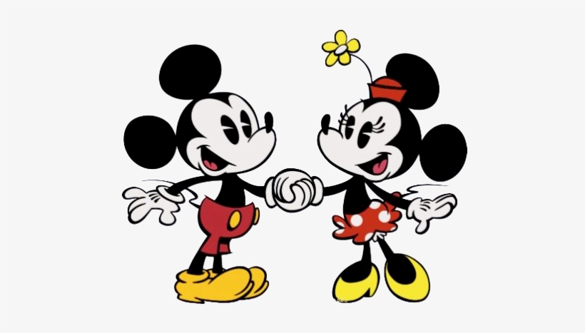 Cartoonmin Mickholdhands - Cartoon Minnie And Mickey Mouse, transparent png #263693