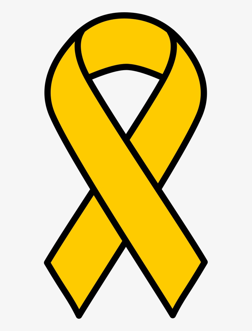 Gold Childhood Cancer Ribbon - Gold Cancer Ribbon Clipart, transparent png #263759