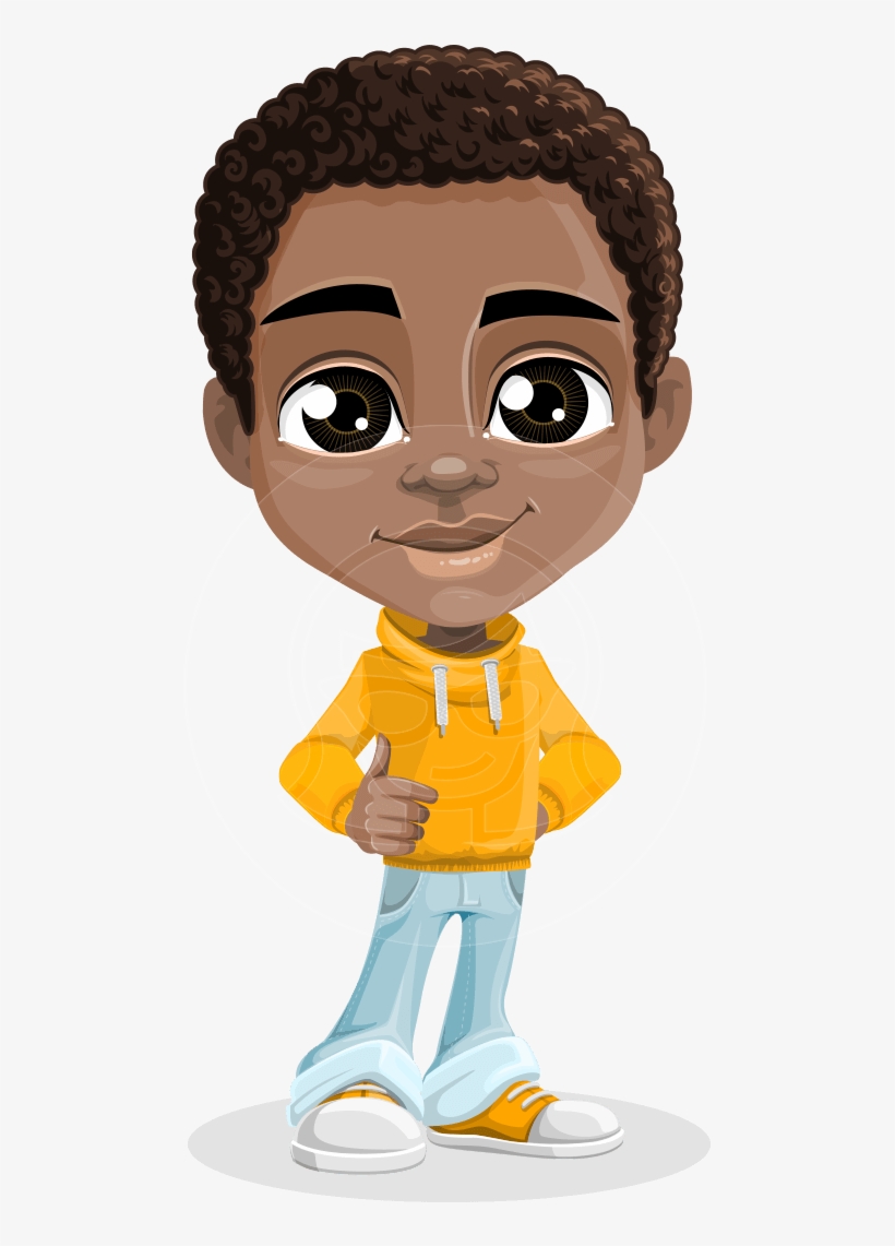 Jorell The Playful African American Boy - African American Boy Cartoon, transparent png #263819