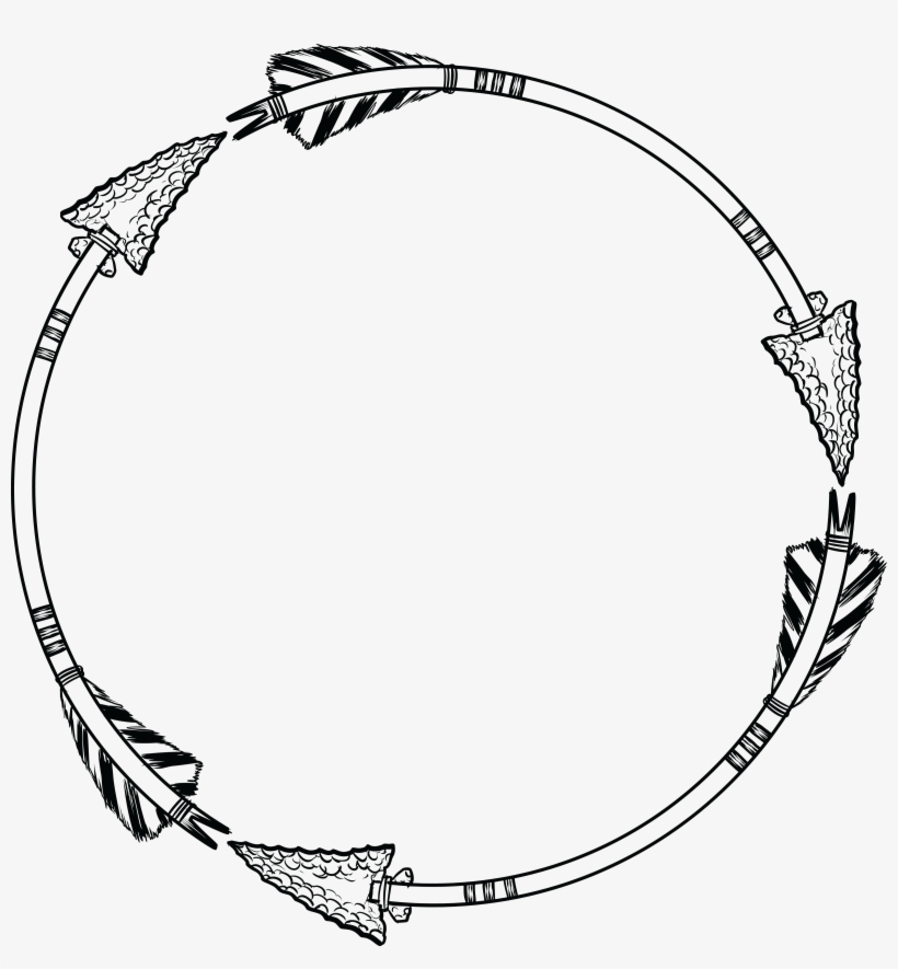 Free Clipart Of A Flint Arrow Circle Shaped Frame - Circle Frame Clip Art, transparent png #263918