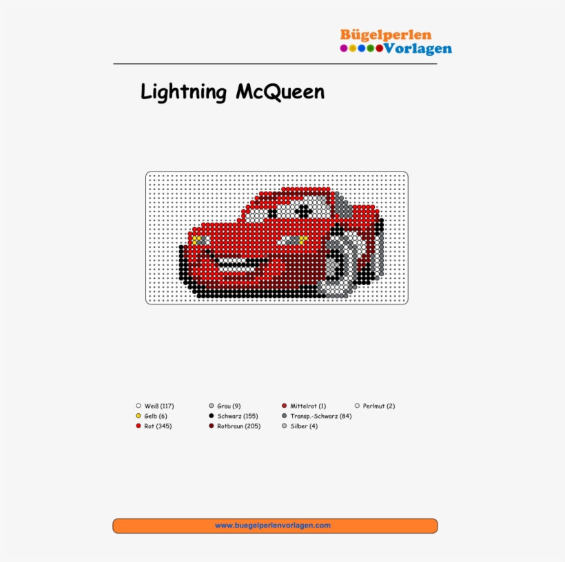 Bügelperlen Vorlagen Von Cars Zum Herunterladen Und - Dibujos De Rayo Mcqueen En Punto De Cruz, transparent png #265536