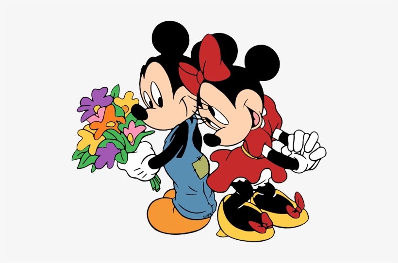 Mickey & Minnie Mouse Clip Art 3 - Mickey Minnie Mouse Flowers, transparent png #265663