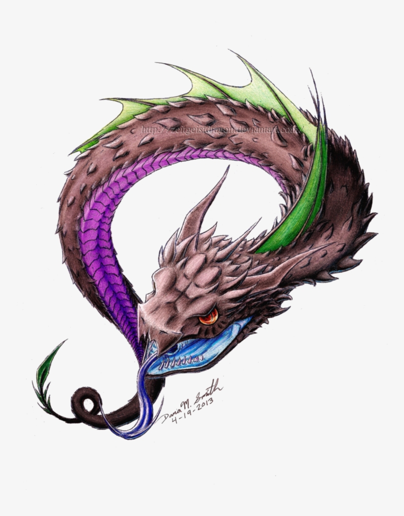 Clip Black And White Library Horned Drake Snake By - Devil Snake Png, transparent png #266062