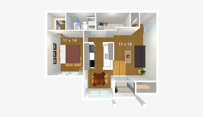 Bent Tree Apartments - Floor Plan, transparent png #266208