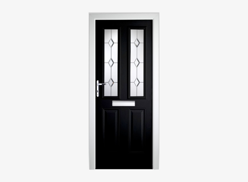 Doorsdirect2u Black Composite London Glazed Front Door - Red Composite Front Door, transparent png #266236