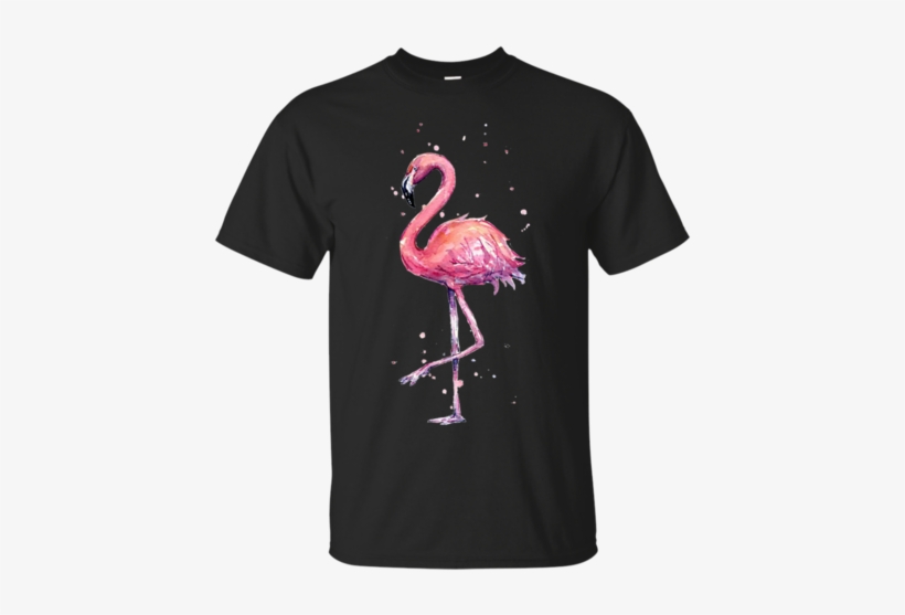 Flamingo Watercolor T-shirt - T-shirt, transparent png #266435