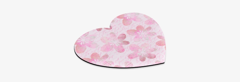 Watercolor Flower Pattern Heart-shaped Mousepad - Heart, transparent png #266477