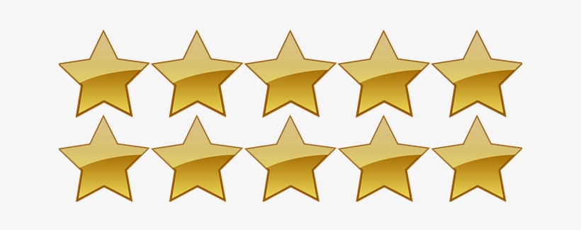 Ten Gold Stars - 10 Stars, transparent png #266893