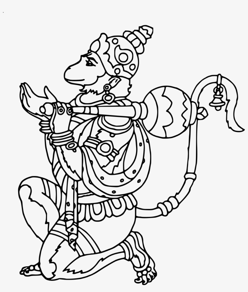 Hanuman Drawing Easy Picture Free Library - Hanuman Line Art Png ...