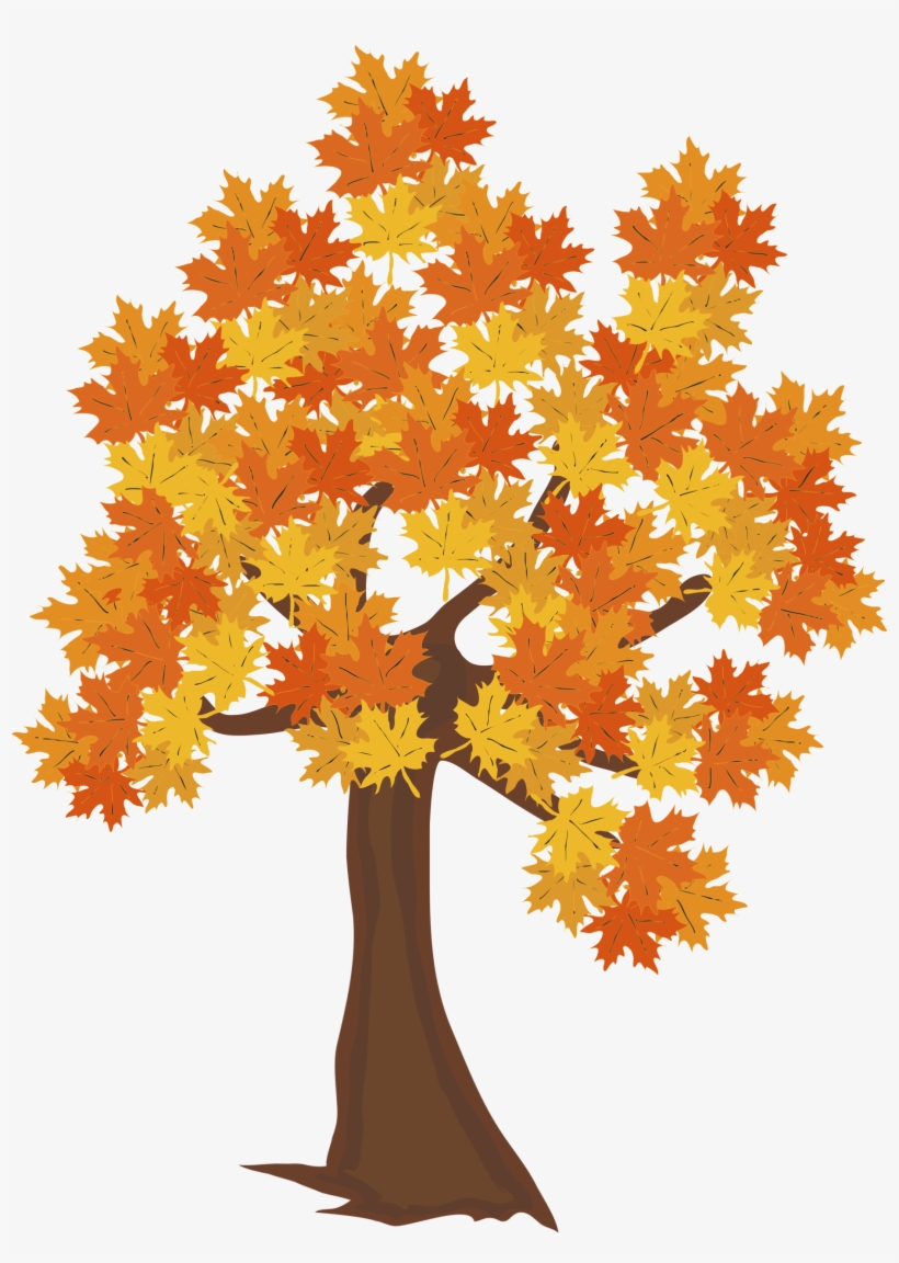 Fall Tree Png Image - Drawing Of Autumn Tree, transparent png #268336