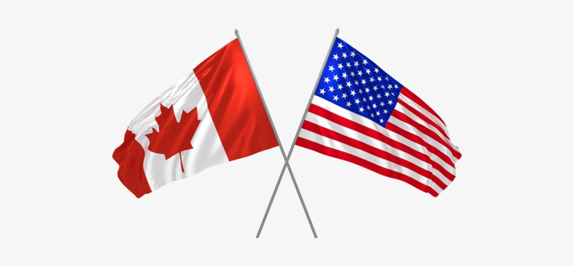 Free Canada Flag Pole Png - Us And Canada Flag Png, transparent png #269196