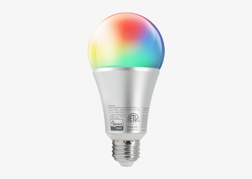 Z Wave Led Bulb Gen5 Multi Colour@2x - Aeon Labs Aeotec Z-wave Led Light Bulb Gen5, transparent png #2600651