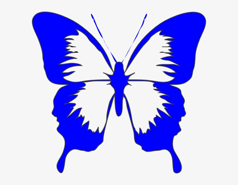 Butterflies Clipart Royal Blue - Butterfly Clip Art, transparent png #2601034