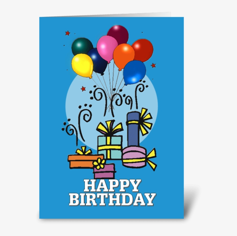 Balloons, Happy Birthday Card Greeting Card - Greeting Card, transparent png #2601721